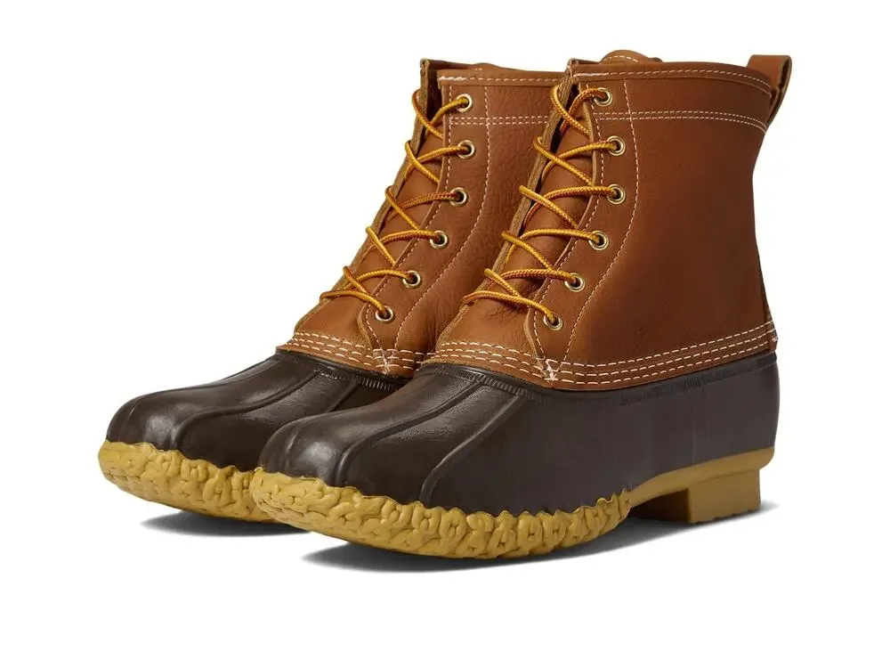 BEAN BOOT 8' LEATHER PRIMALOFT FLANNEL LINED MEN'S